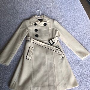 Bebe White w/ Black trim Wool Peacoat